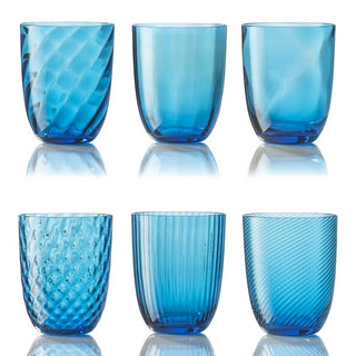 Nason Moretti Idra set 6 water glasses different texture Nason Moretti Aquamarine - Buy now on ShopDecor - Discover the best products by NASON MORETTI design