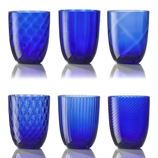 Nason Moretti Idra set 6 water glasses different texture Nason Moretti Blue - Buy now on ShopDecor - Discover the best products by NASON MORETTI design