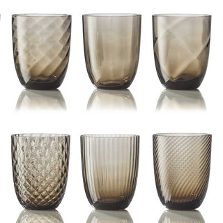 Nason Moretti Idra set 6 water glasses different texture Nason Moretti Brown - Buy now on ShopDecor - Discover the best products by NASON MORETTI design