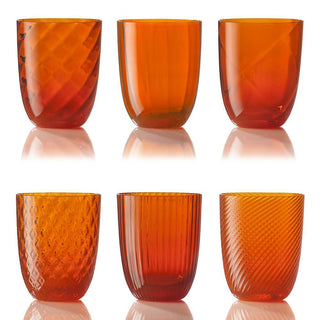 Nason Moretti Idra set 6 water glasses different texture Nason Moretti Orange - Buy now on ShopDecor - Discover the best products by NASON MORETTI design