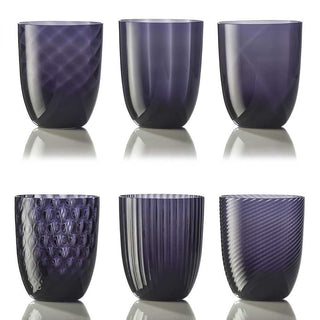 Nason Moretti Idra set 6 water glasses different texture Nason Moretti Periwinkle - Buy now on ShopDecor - Discover the best products by NASON MORETTI design