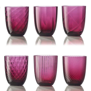 Nason Moretti Idra set 6 water glasses different texture Nason Moretti Ruby red - Buy now on ShopDecor - Discover the best products by NASON MORETTI design