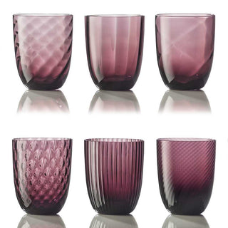 Nason Moretti Idra set 6 water glasses different texture Nason Moretti Violet - Buy now on ShopDecor - Discover the best products by NASON MORETTI design