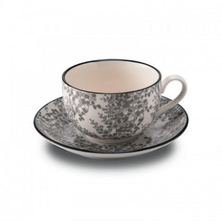 Zafferano Tue porcelain Tea cup with small plate grey - Buy now on ShopDecor - Discover the best products by ZAFFERANO design