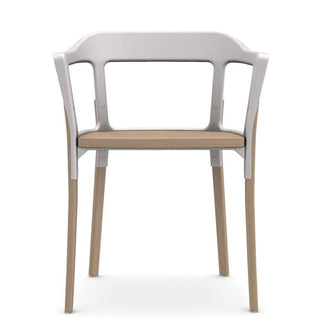 Magis Steelwood Chair with arms Magis Natural beech/White - Buy now on ShopDecor - Discover the best products by MAGIS design