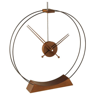 Nomon Aire desk clock black with details in walnut wood - Buy now on ShopDecor - Discover the best products by NOMON design