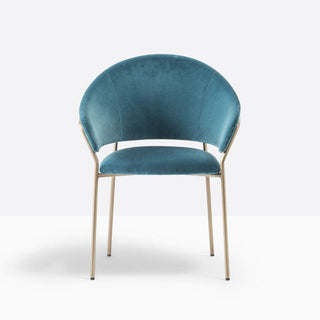 Pedrali Jazz 3716 padded armchair in velvet and antique brass structure - Buy now on ShopDecor - Discover the best products by PEDRALI design