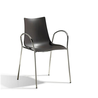 Scab Zebra Tecnopolimero armchair chromed armrests - anthracite seat - Buy now on ShopDecor - Discover the best products by SCAB design