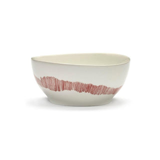 Serax Feast bowl diam. 16 cm. white swirl-stripes red - Buy now on ShopDecor - Discover the best products by SERAX design