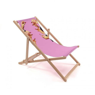 Seletti Toiletpaper Deck Chair Lipstick Pink - Buy now on ShopDecor - Discover the best products by TOILETPAPER HOME design